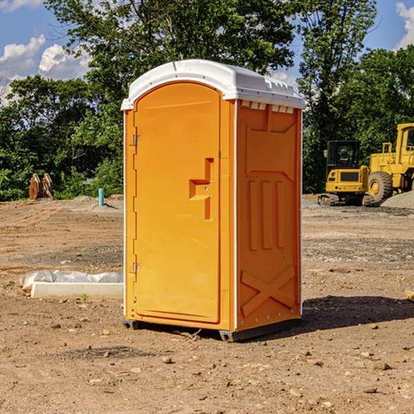 how often are the porta potties cleaned and serviced during a rental period in Wheatland